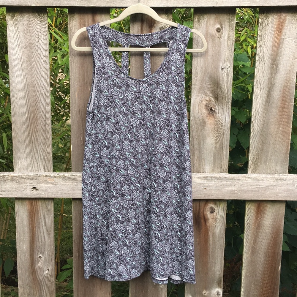 Daisy Fuentes Nightgown Grey Paisley Floral Sz L